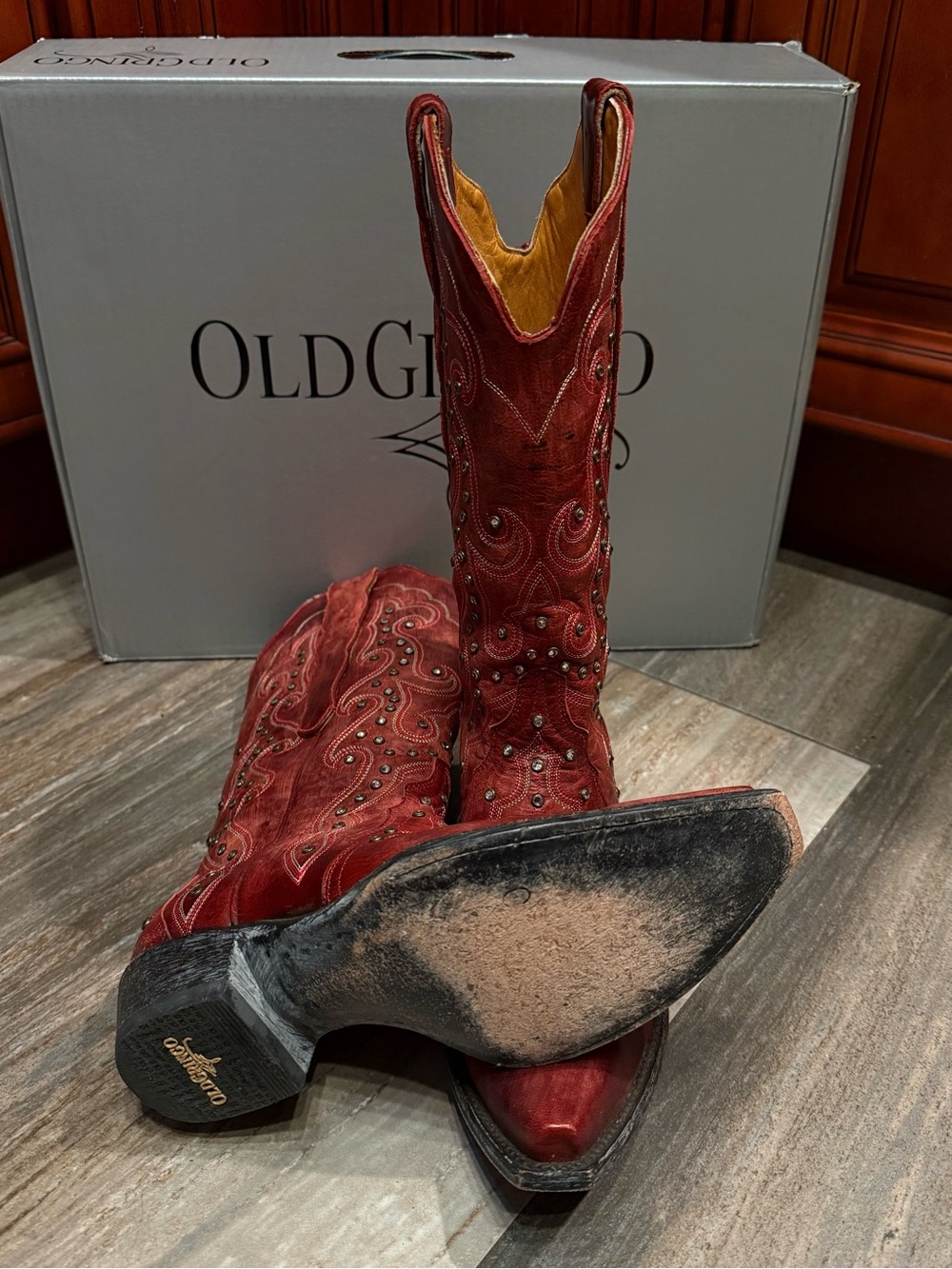 Old Gringo Celeste Red Swarovski Crystal Cowboy Boots L888-11 Size 7.5 Cowgirl - Picture 7 of 9